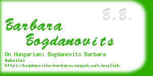 barbara bogdanovits business card